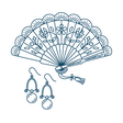 Line-art illustration of accessories