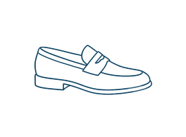 Line-art illustration of loafers